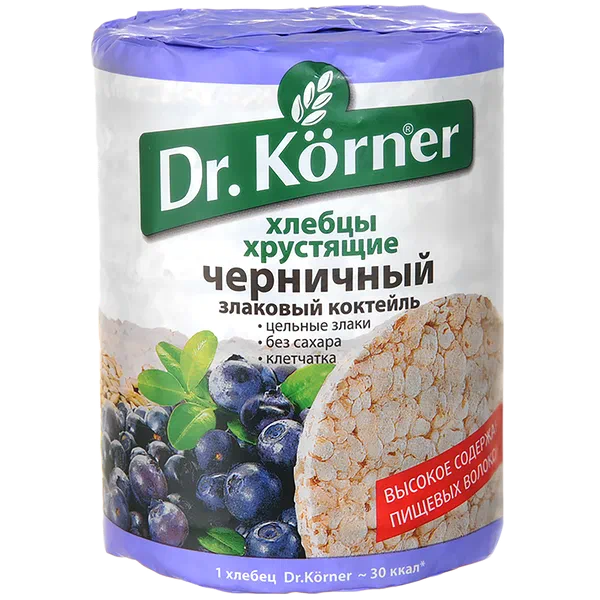 Хлебцы черничные Злаковый коктейль Dr. Korner