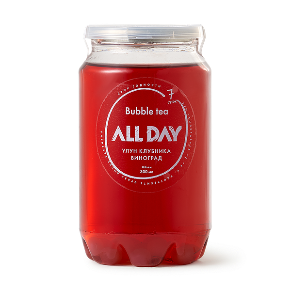 Напиток чайный Бабл ти молочный улун, клубника, виноград All Day