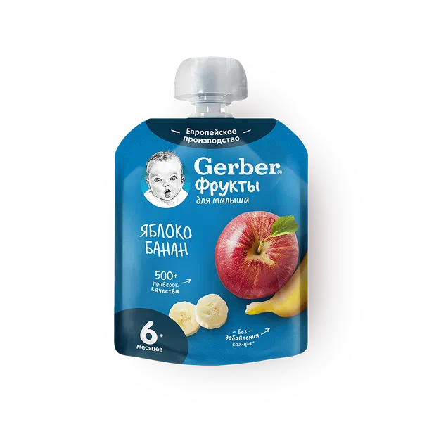 Пюре Gerber яблоко-банан с 6 месяцев