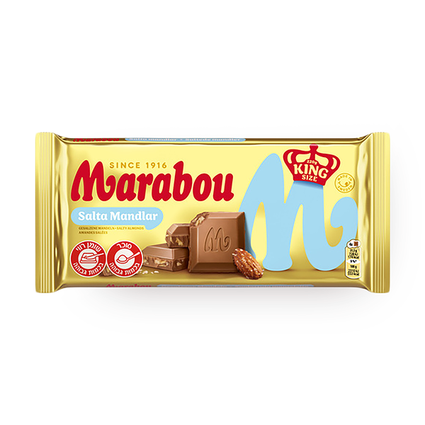 Marabou milk chocolate with caramelized and salted almond pieces