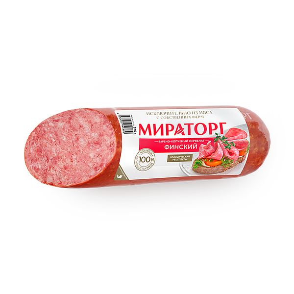 Колбаса Сервелат Финский «Мираторг» варёно-копчёная
