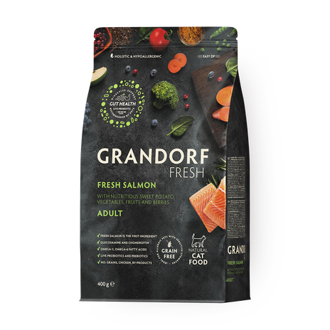 Сухой корм для кошек Grandorf лосось с бататом