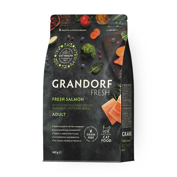 Сухой корм для кошек Grandorf лосось с бататом