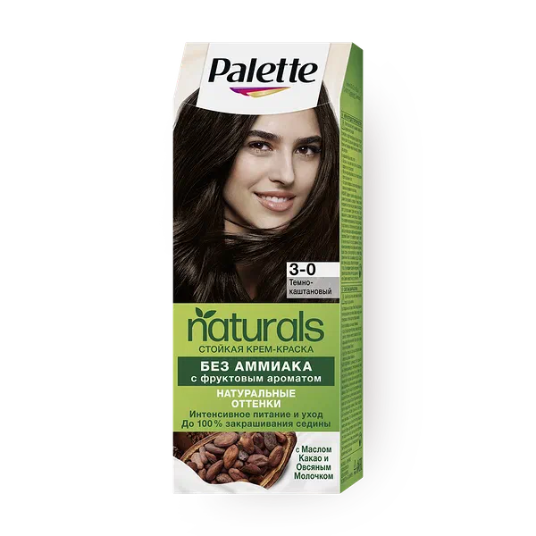 Крем-краска для волос Palette 3-0 Тёмно-каштановый
