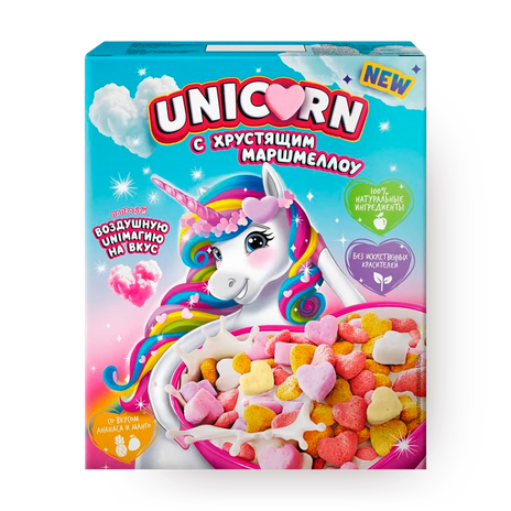 Готовый завтрак Хрустящий маршмеллоу Unicorn манго и ананас