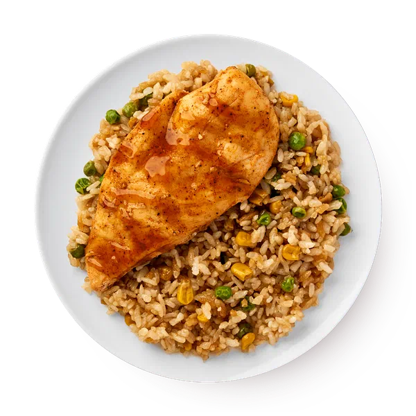 Куриная грудка с рисом и овощами с соусом терияки Mfood.kz