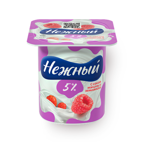 Йогурт «Нежный» с соком малины и земляники 5%