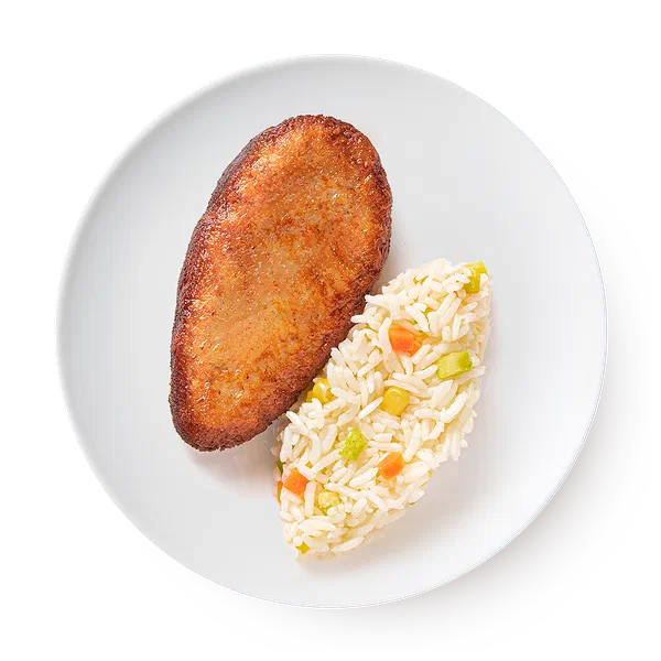 Рыбная котлета и рис с овощами Mazzali