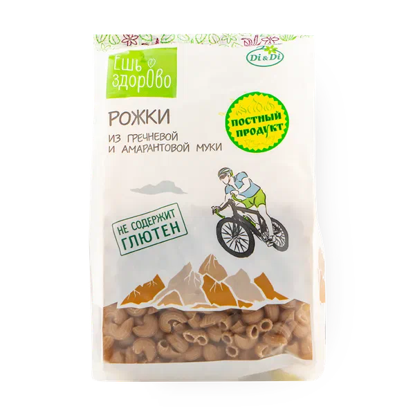 Макароны Рожки «Ешь Здорово» из гречневой муки с добавлением амарантовой