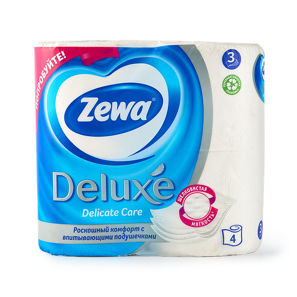 Туалет­ная бумага Zewa Deluxe белая 3 слоя