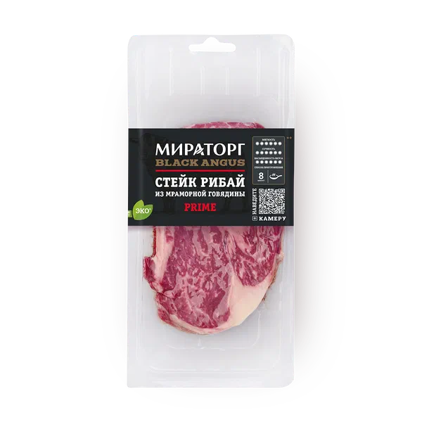 Стейк Стриплойн из мраморной говядины Prime «Мираторг» Black Angus, 320 ...