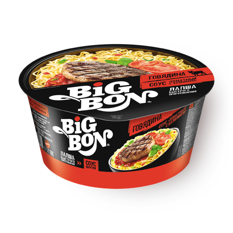Лапша Big Bon говядина с соусом томат-базилик