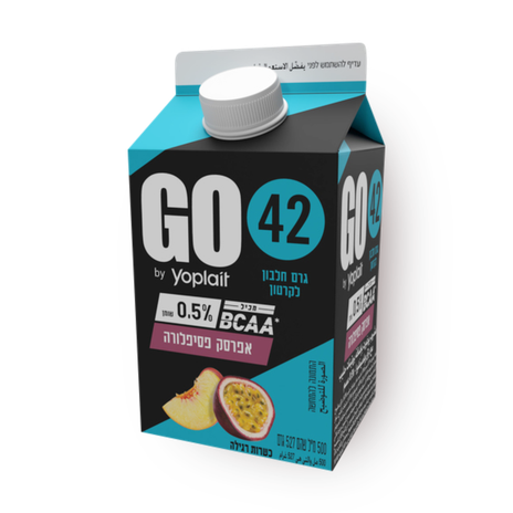 Go Yogurt drink with peach and passion fruit flavor