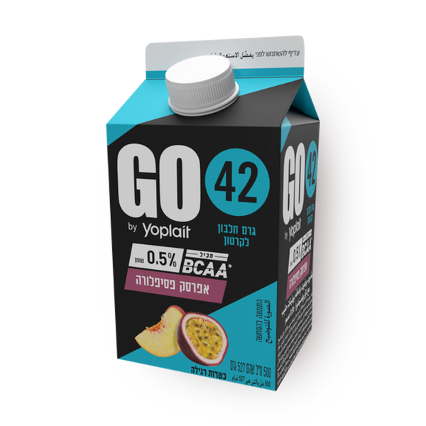 Go Yogurt drink with peach and passion fruit flavor