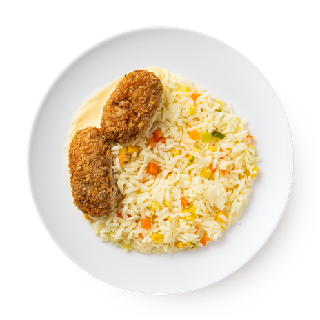 Биточки из курицы с рисом и овощами Mazzali