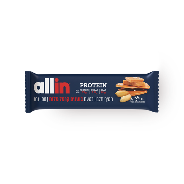 allin Protein Bar Peanuts Sulted Caramel Flavor