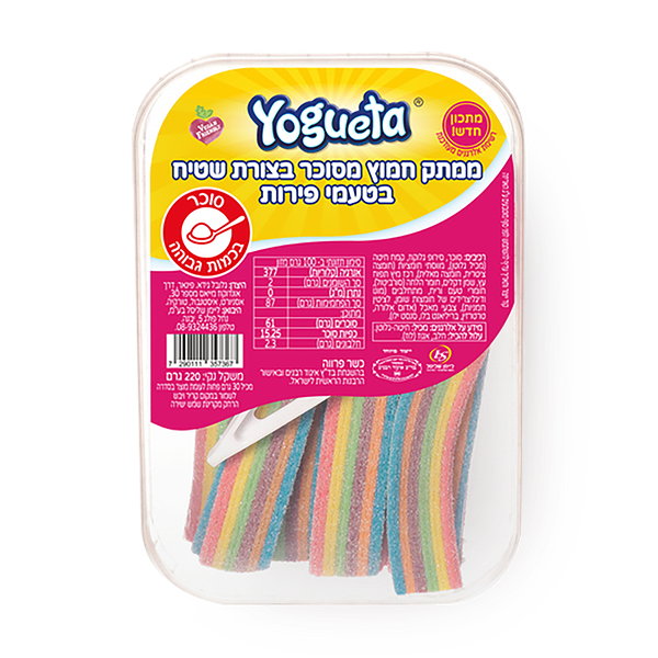 Yogueta candied carpets with strawberry and fruit flavor