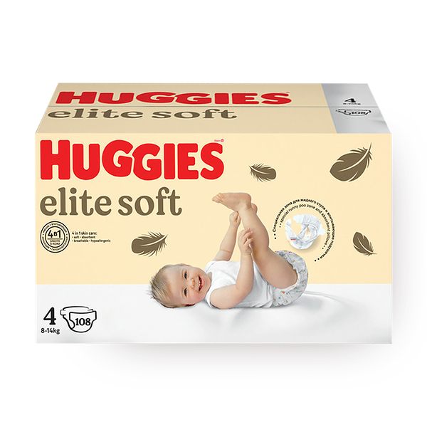 Подгузники Huggies Elite Soft 4 размер 8-14 кг
