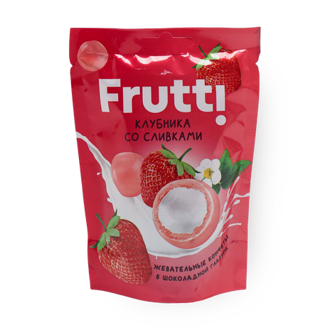 Конфеты жевательные Frutti клубника со сливками в шоколадной глазури