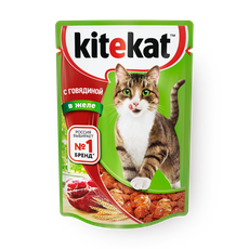 Влажный корм для кошек Kitekat с говяди­ной в желе