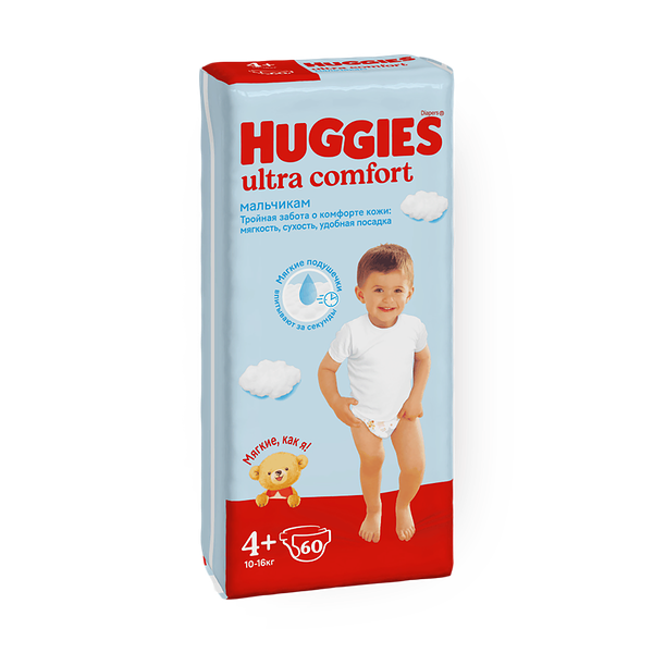 Подгузники Huggies Ultra Comfort 4+ 10-16 кг