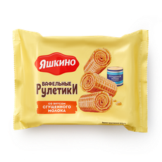 Вафельные рулетики «Яшкино» со вкусом сгущённого молока, 160 г — купить ...