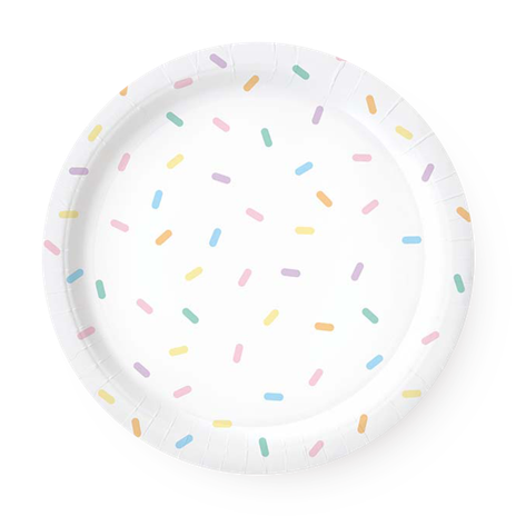 Round paper plates candy confetti
