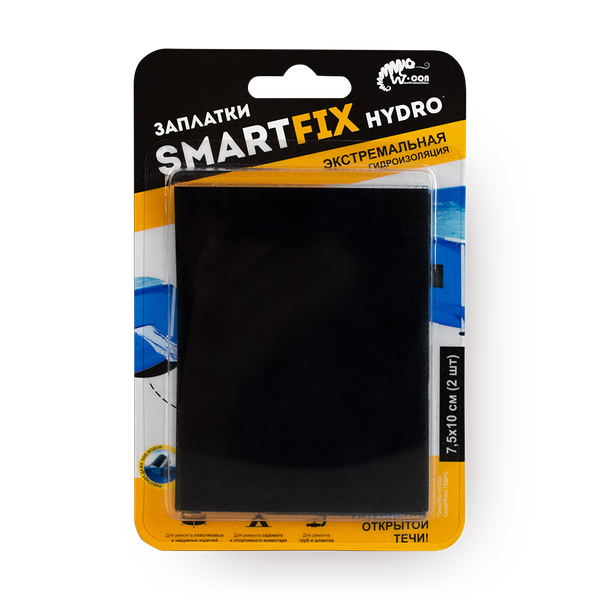 Заплатки гидроизоляционные W-con SmartFix Hydro 7,5х10 см чёрные