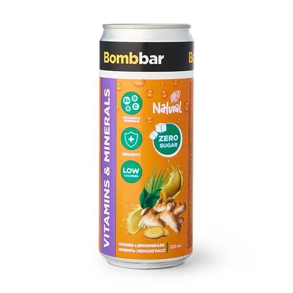 Лимонад витаминизированный Bombbar имбирь-лемонграсс без сахара