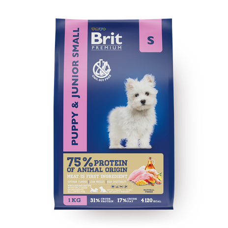 Сухой корм для щенков Brit Premium Dog Puppy and Junior Small с курицей