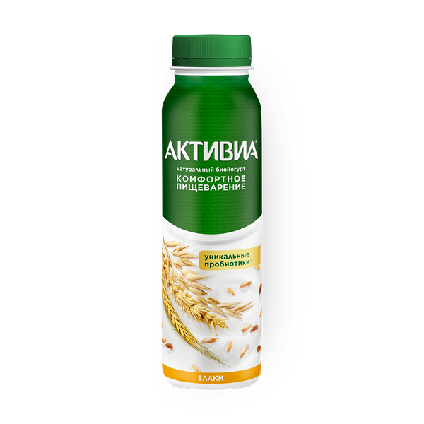 Биойогурт питьевой «Активиа» отруби-злаки