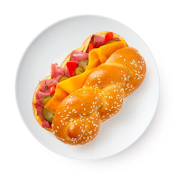 Сэндвич хала с сыром и говядиной пастрами «Братья Караваевы»