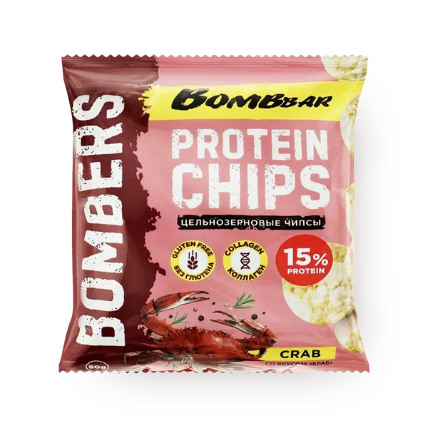 Чипсы протеиновые цельнозерновые Bombbar краб