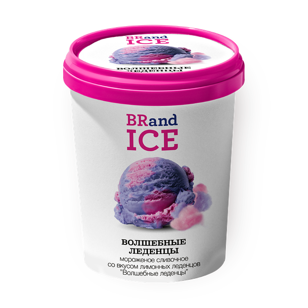 Мороженое сливочное Волшебные леденцы BRand Ice со вкусом лимонных леденцов