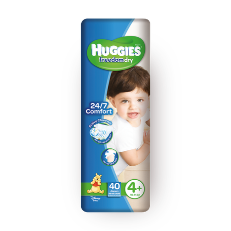 Huggies Freedom Dry diapers, size 4+