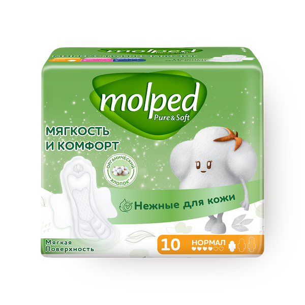 Прокладки ультратонкие Molped Pure&Soft Нормал c крылышками