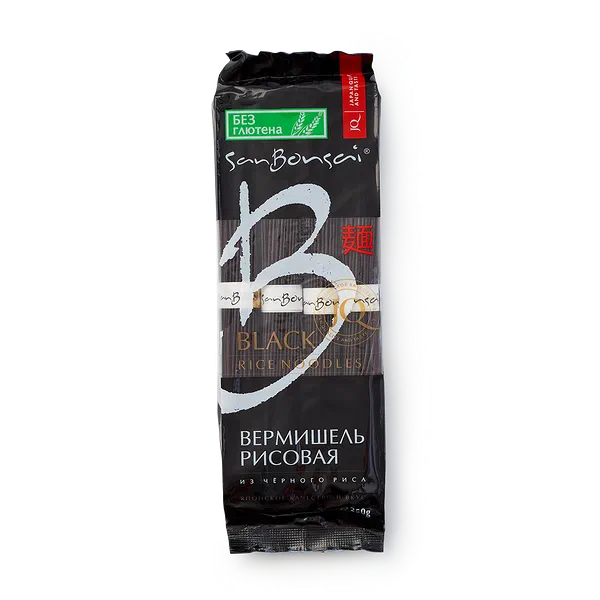 Макароны из чёрного риса Вермишель Black SanBonsai