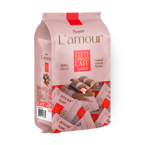 Шоколадные конфеты L'amour Premium со вкусом клубники и йогурта