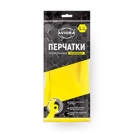 Перчатки хозяйственные Aviora резиновые размер L