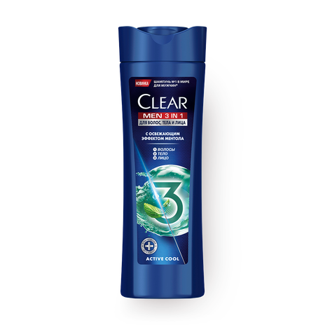 Шампунь-гель Clear 3v1 Ментол для мужчин
