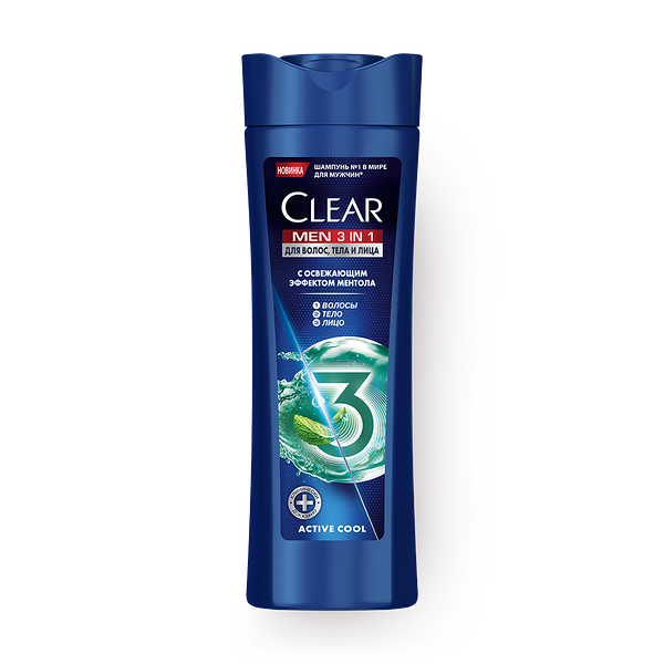 Шампунь-гель Clear 3v1 Ментол для мужчин