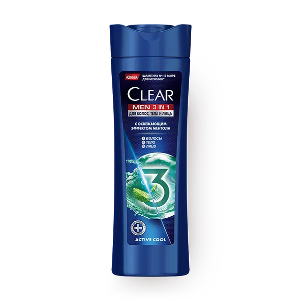 Шампунь-гель Clear 3v1 Ментол для мужчин