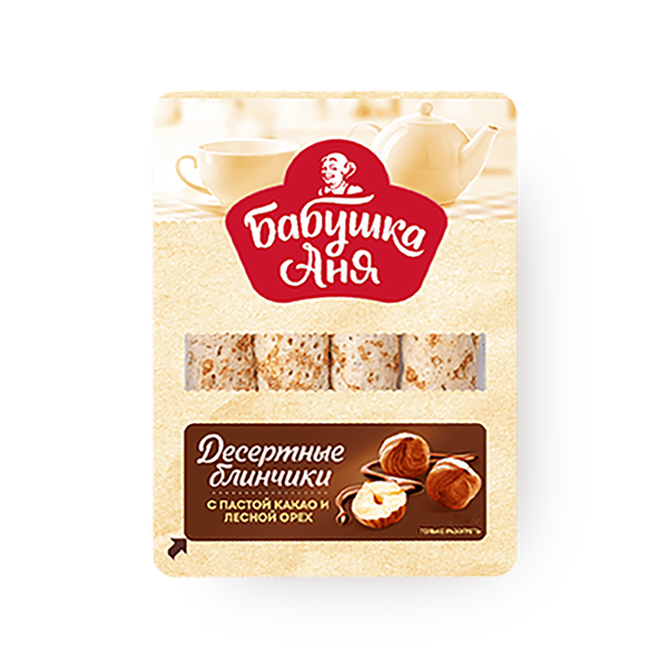 Блинчики с пастой какао и лесным орехом «Бабушка Аня» замороженные