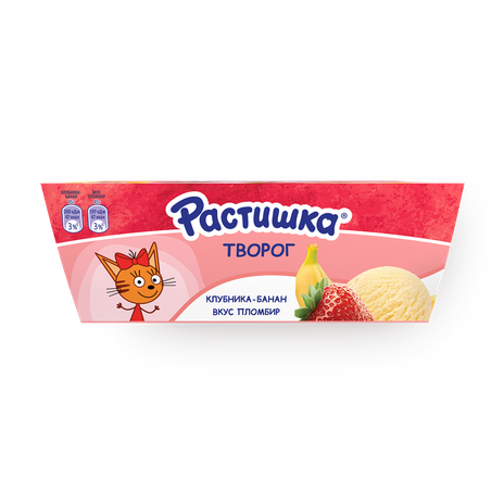 Творожок 3,5% «Растишка» клубника-банан-пломбир 6 шт.