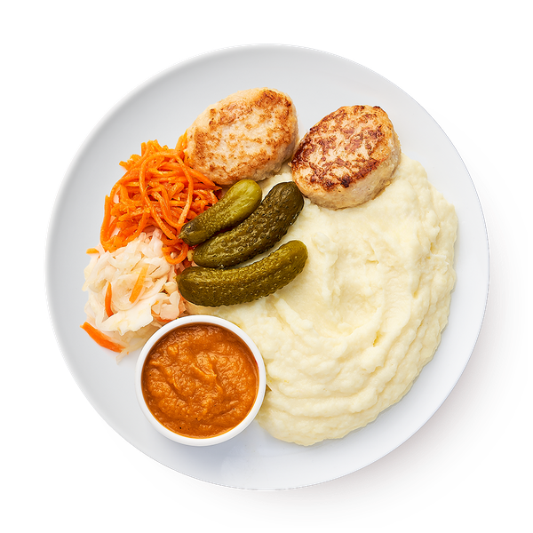 Мини-котлеты из курицы и индейки с картофельным пюре «Из Лавки»