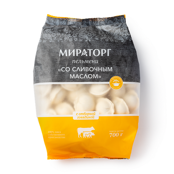 Пельме­ни со сливоч­ным маслом Мираторг