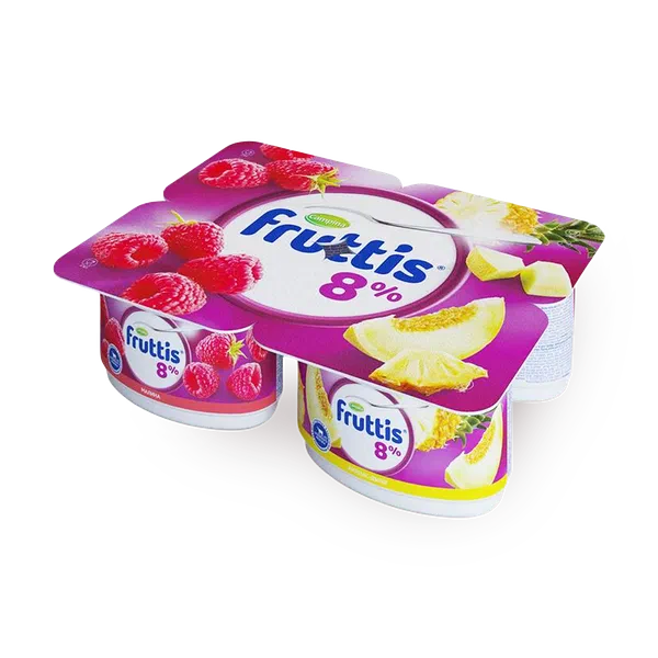 Йогурт Fruttis с малиной, ананасом и дыней 8%