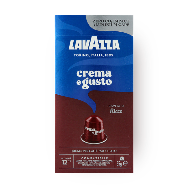 Lavazza Crema Gusto Rico coffee capsules strength grade 12