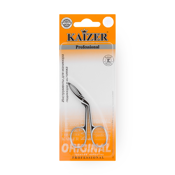 Ножницы-пинцет для бровей Kaizer серебро