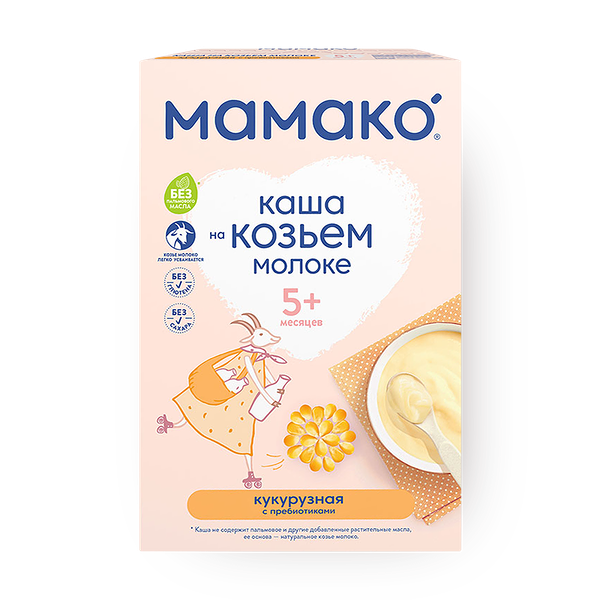 Каша на козьем молоке кукурузная «Мамако» с пребиотиками с 5 месяцев